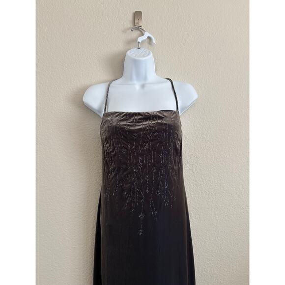 Vintage Rampage Velvet Iridescent Open Back Maxi Dress Whimsigoth Fairy Medium - Picture 4 of 15